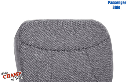 1992-1993 Ford Bronco XLT passenger side bottom replacement cloth seat cover gray durable fit top view