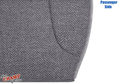 1992-1993 Ford Bronco XLT passenger side bottom cloth seat cover detailed close-up bottom right