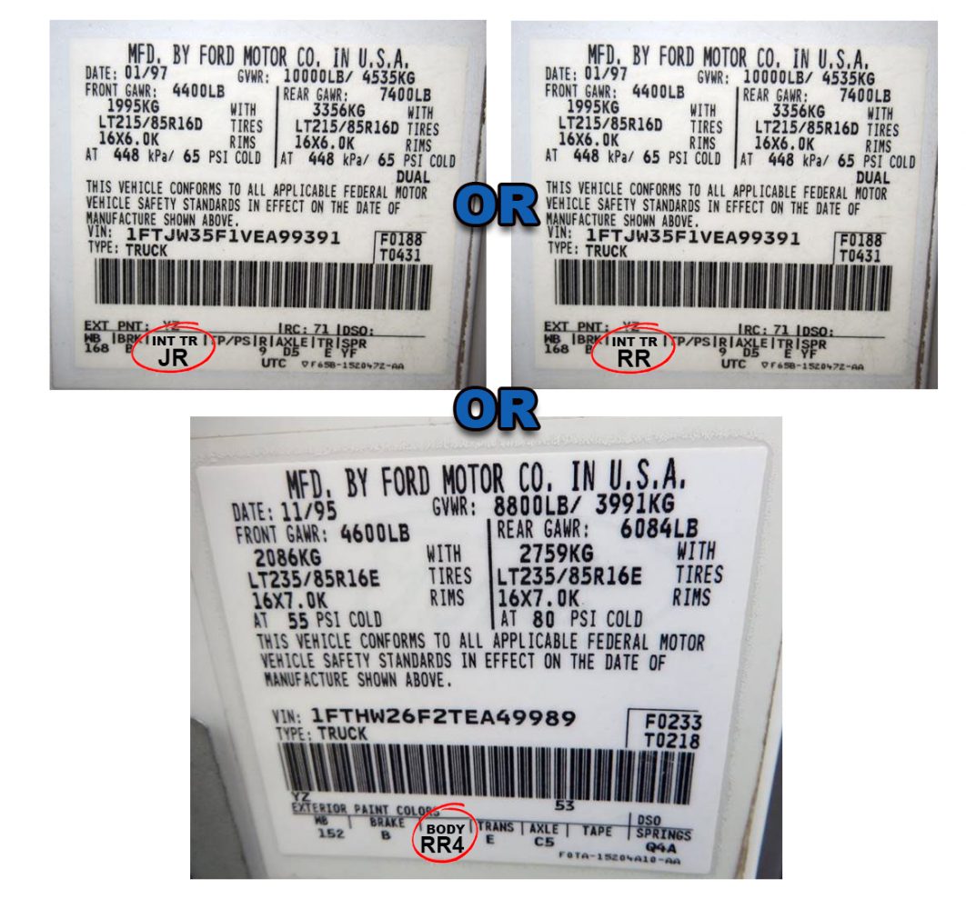 ford f550 seat trm jr rr rr4 ruby red tag