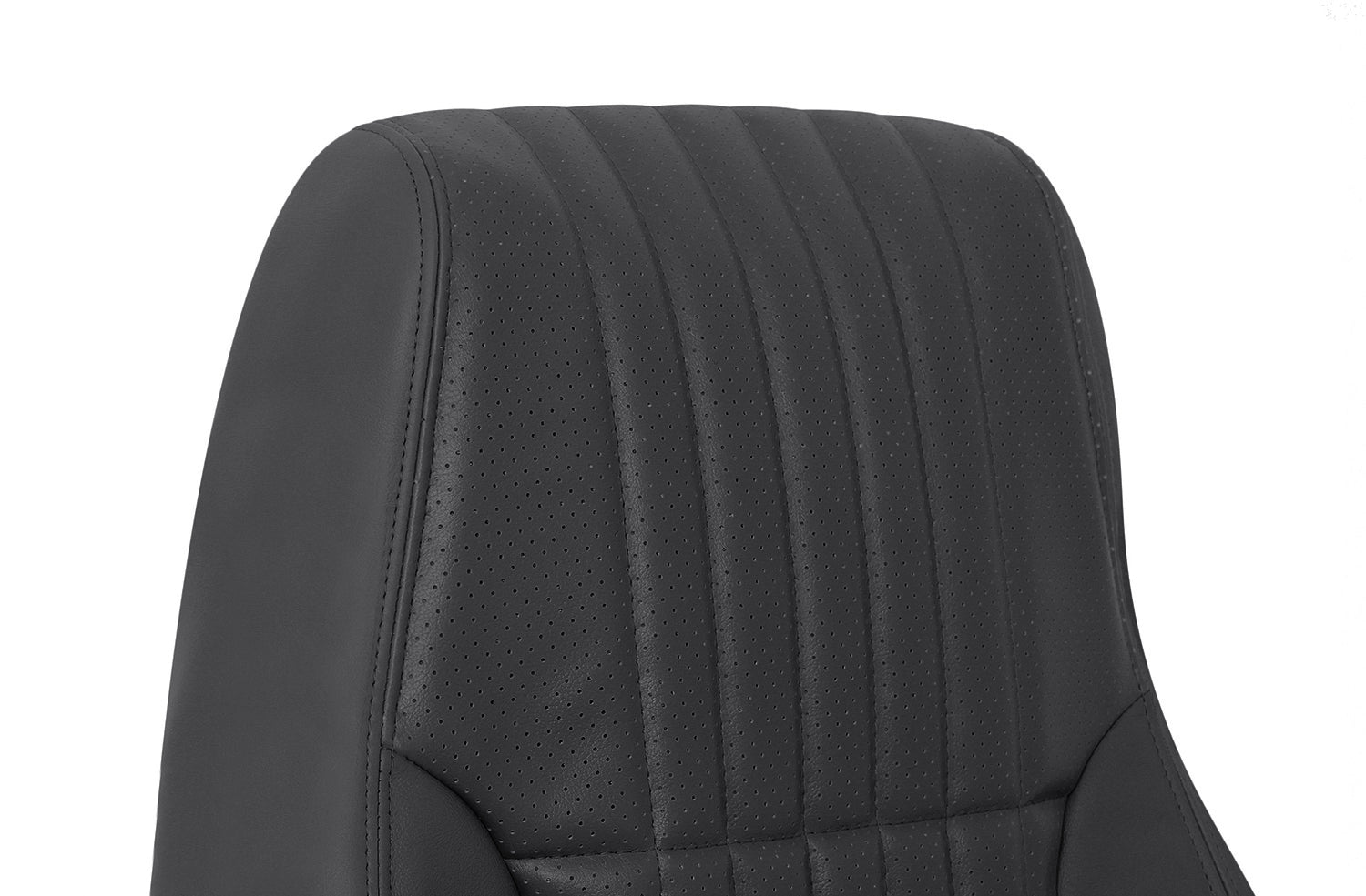firebird trans am black leather lean back install detail