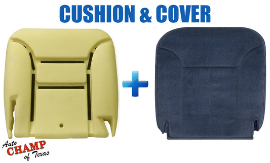 1995-1999 Chevy Silverado LS Z71 Driver Bottom Cloth Seat Cover & Cushion Navy Blue