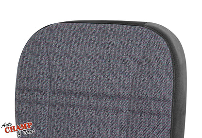 Close-up of gray cloth Jeep Cherokee Sport SE seat bottom replacement.