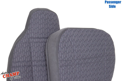 1997-1998 Jeep Cherokee Sport SE complete passenger seat cover set mist gray front and side view
