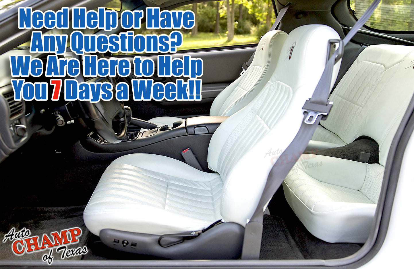 1997 Chevy Camaro 30th Anniversary Driver Bottom Leather Seat Cover White