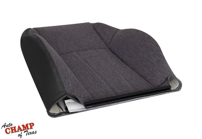 Angled view of the driver side lean back replacement seat cover in dark gray for 1999–2001 Jeep Cherokee Classic.