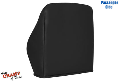 Passenger side view of a 1999-2001 Jeep Cherokee Classic lean back seat cover in smooth black material.