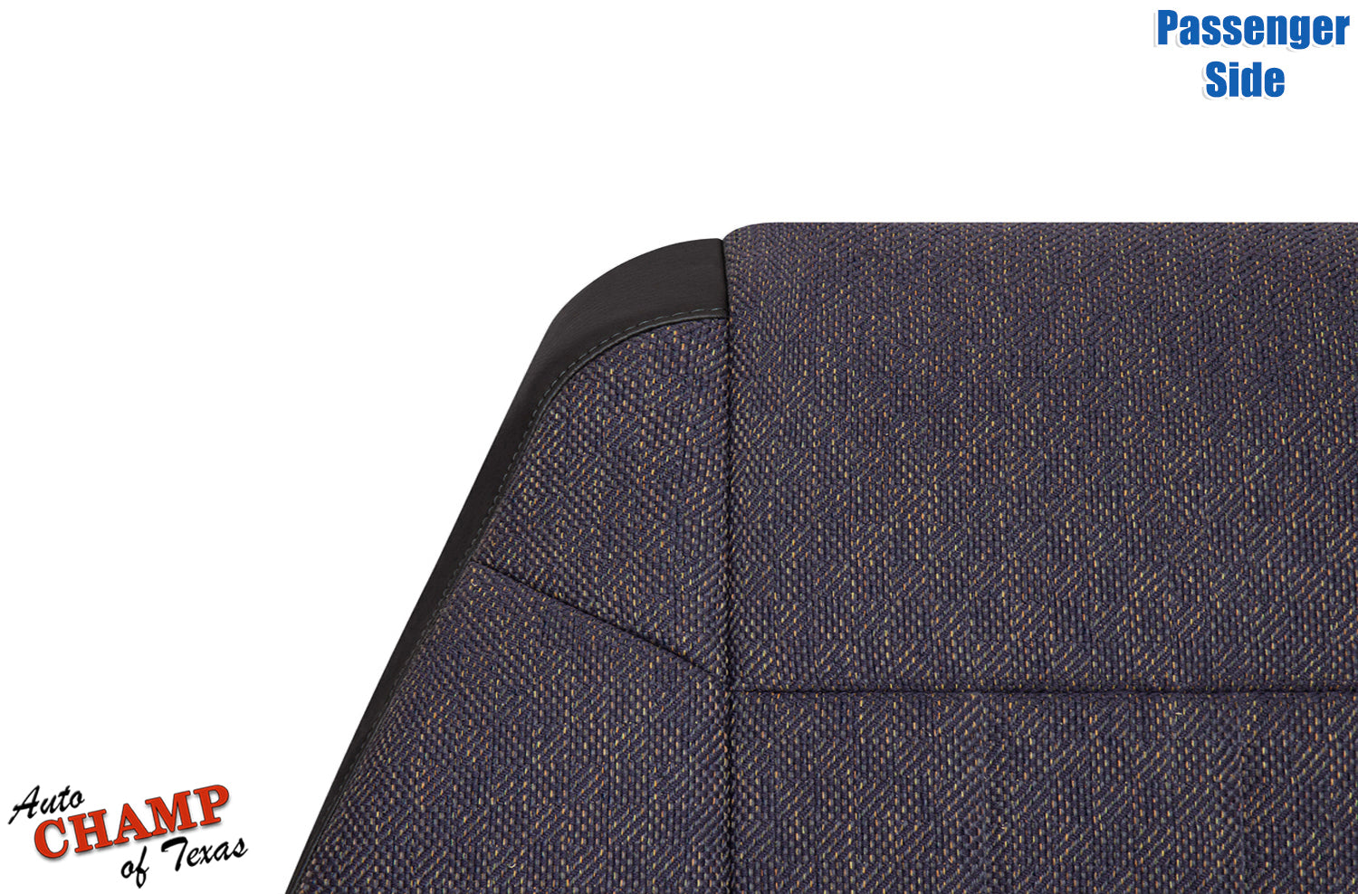 1999-2001 Jeep Cherokee Classic passenger side lean back seat cover in dark gray fabric with a detailed weave.