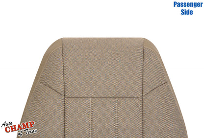 1999-2001 Jeep Cherokee Classic passenger side lean back seat cover tan camel close-up.