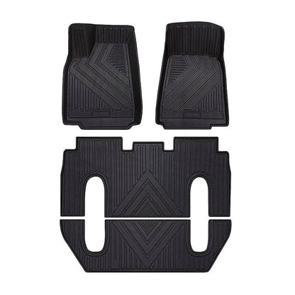 All Weather Floor Mats for 2016 Tesla Model X 6 Seater – Front _ Rear All Season Mats – Waterproof (1st _ 2nd Row Black)