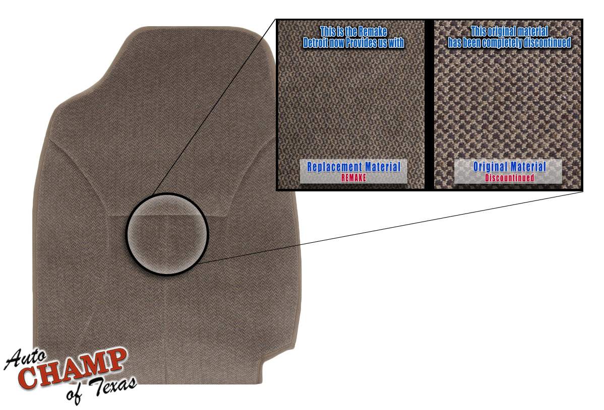 1998-2002 Dodge Ram 1500 SLT Laramie Driver Side Lean Back Cloth Seat Cover Camel Tan