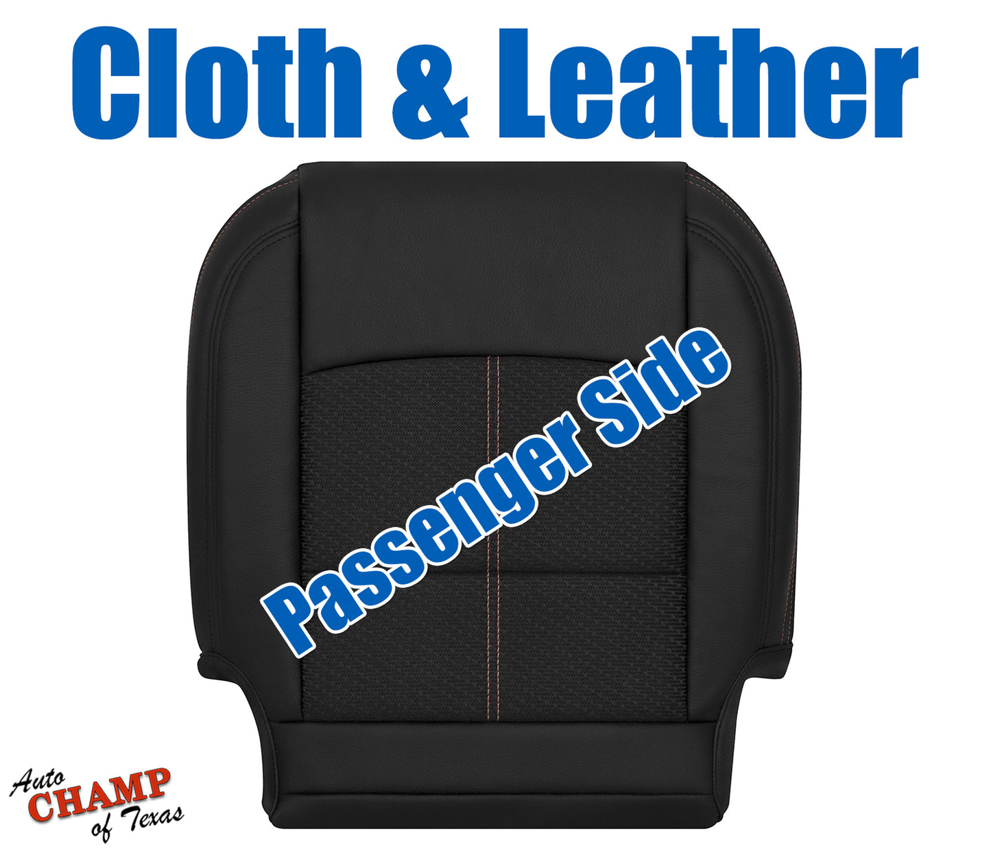 2019-2022 Nissan Altima SR Passenger Bottom Leather Cloth Seat Cover Black