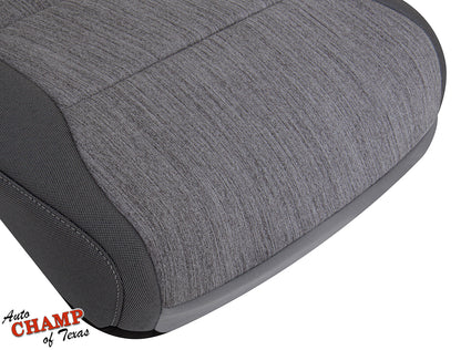 2021 2025 ford f150 xl base close up view gray cloth seat cover black vinyl side auto champ of texas