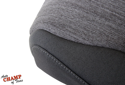 2021 2025 ford f150 xl base close up seat cover gray cloth and black vinyl texture auto champ of texas