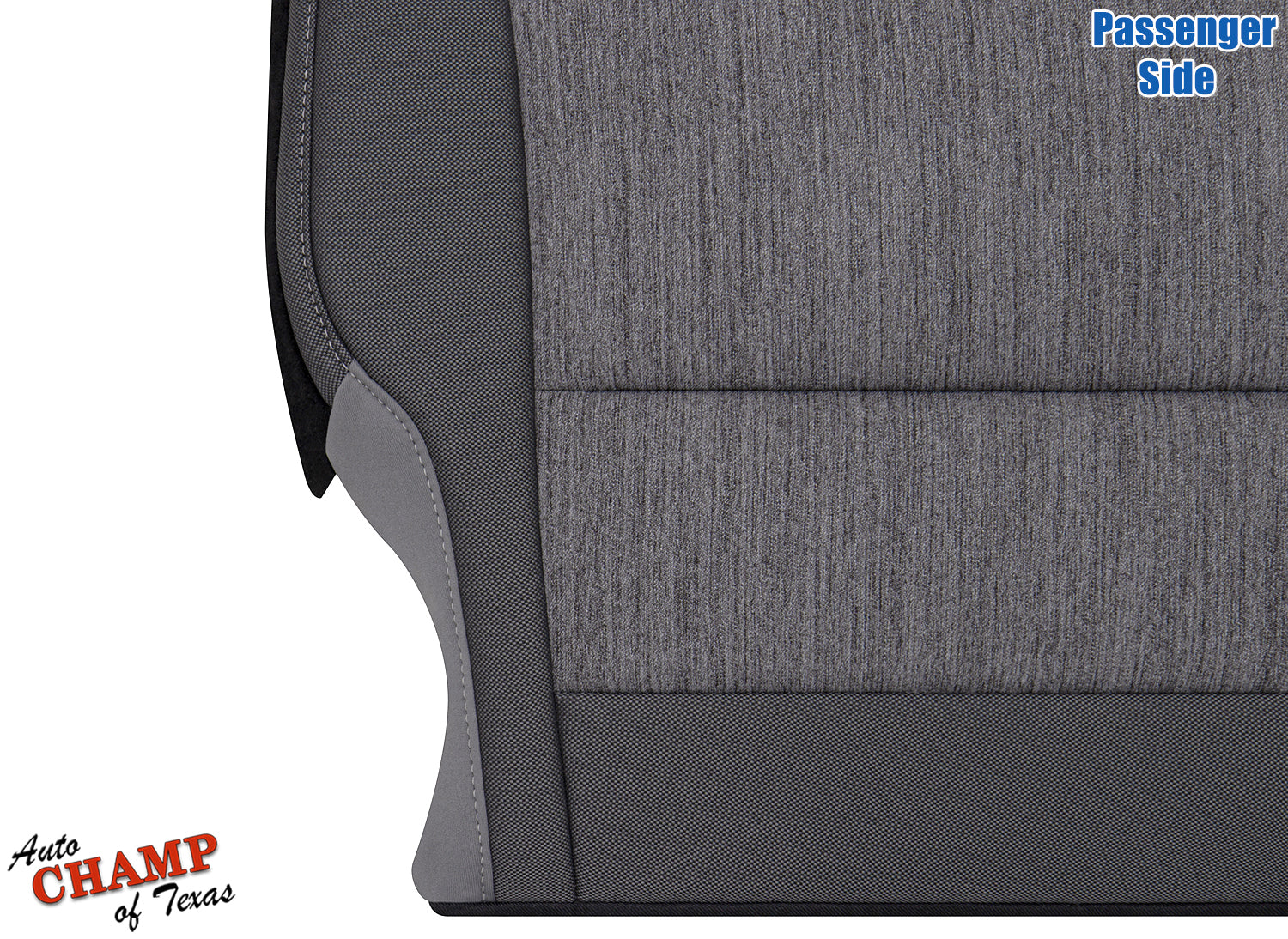 2021 2025 ford f150 xl base passenger seat cover close up view gray cloth textured surface