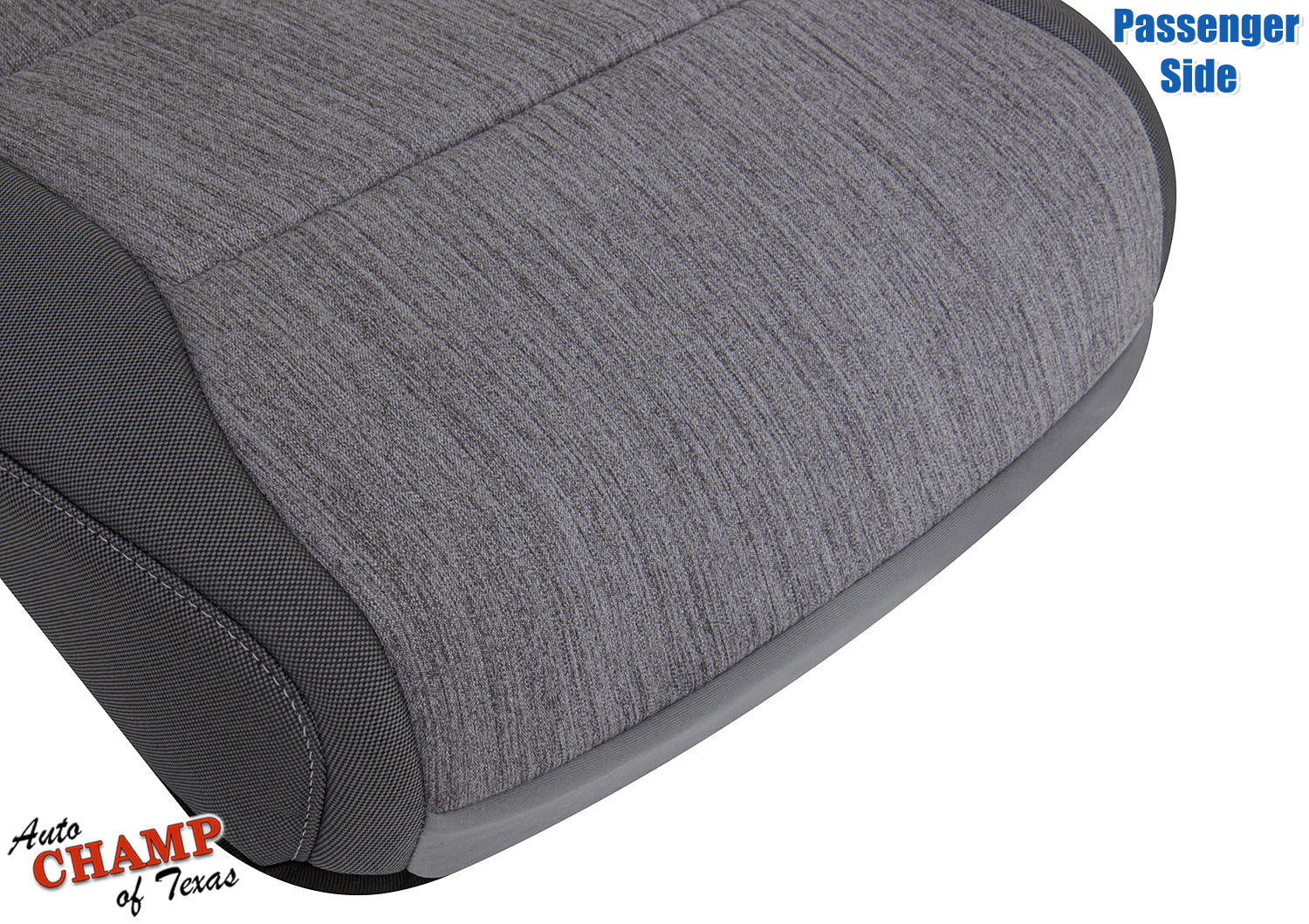 2021 2025 ford f150 xl base passenger seat cover angle view gray cloth durable stitching