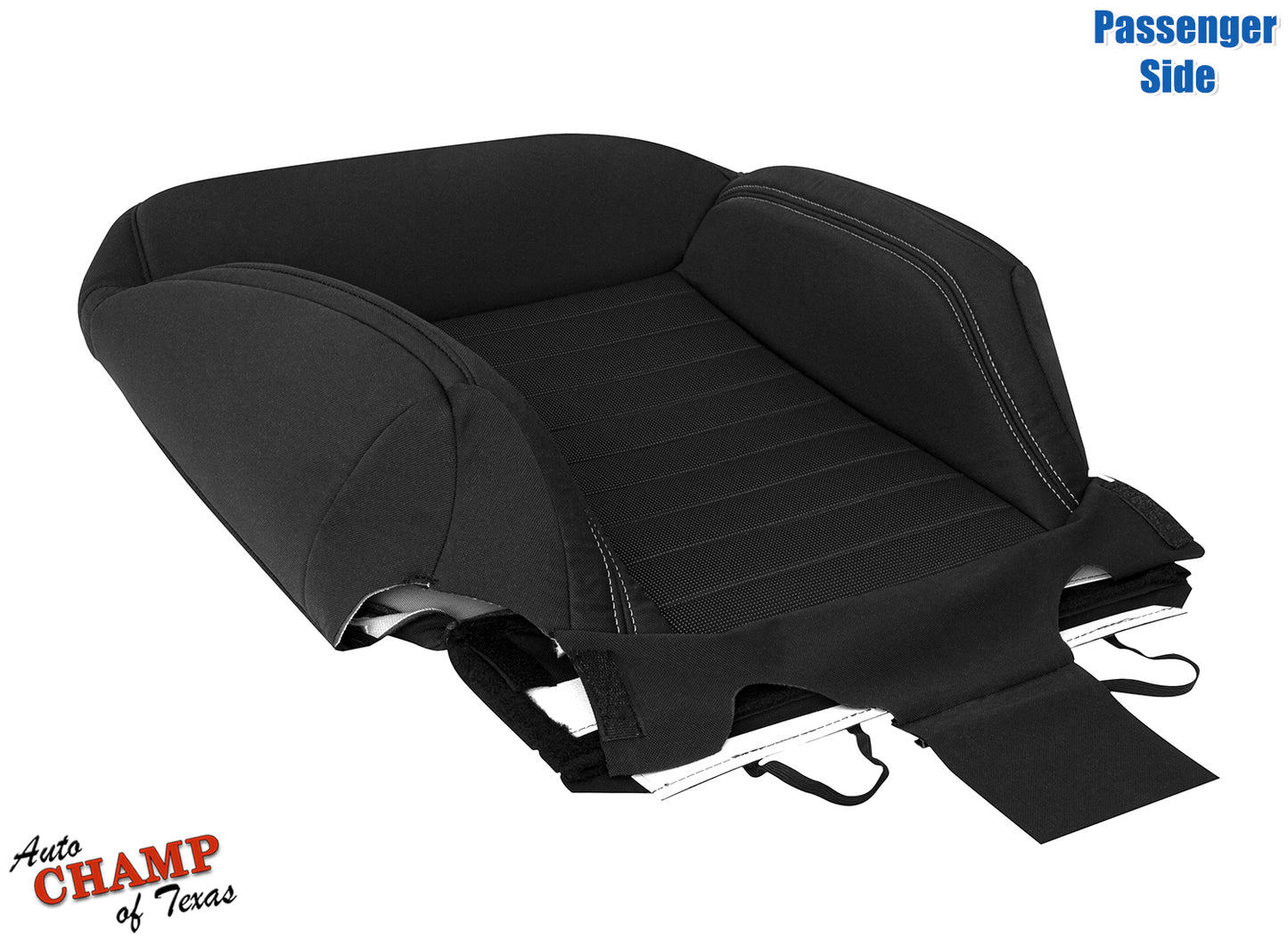 2019-2023 Ford Ranger Passenger Side Lean Back Cloth Seat Cover Black