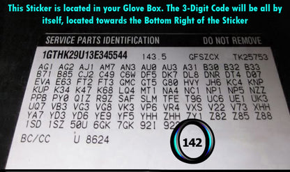 chevy camaro glove box sticker trim code 142 gray leather seat id