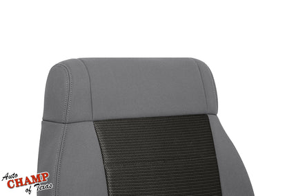 2008-2010 Jeep Wrangler X Driver Side Lean Back Cloth Seat Cover 2-Tone Gray