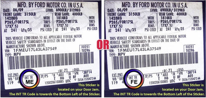 ford expedition trim code location door jamb