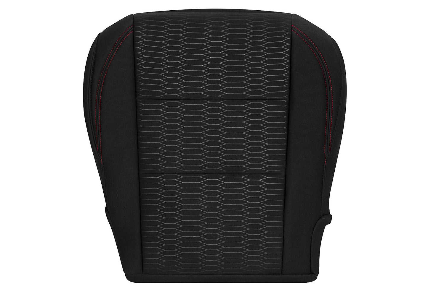 2016-2019 Toyota Tacoma SR5 Driver Side Bottom Cloth Seat Cover Black with Red Double Stitch