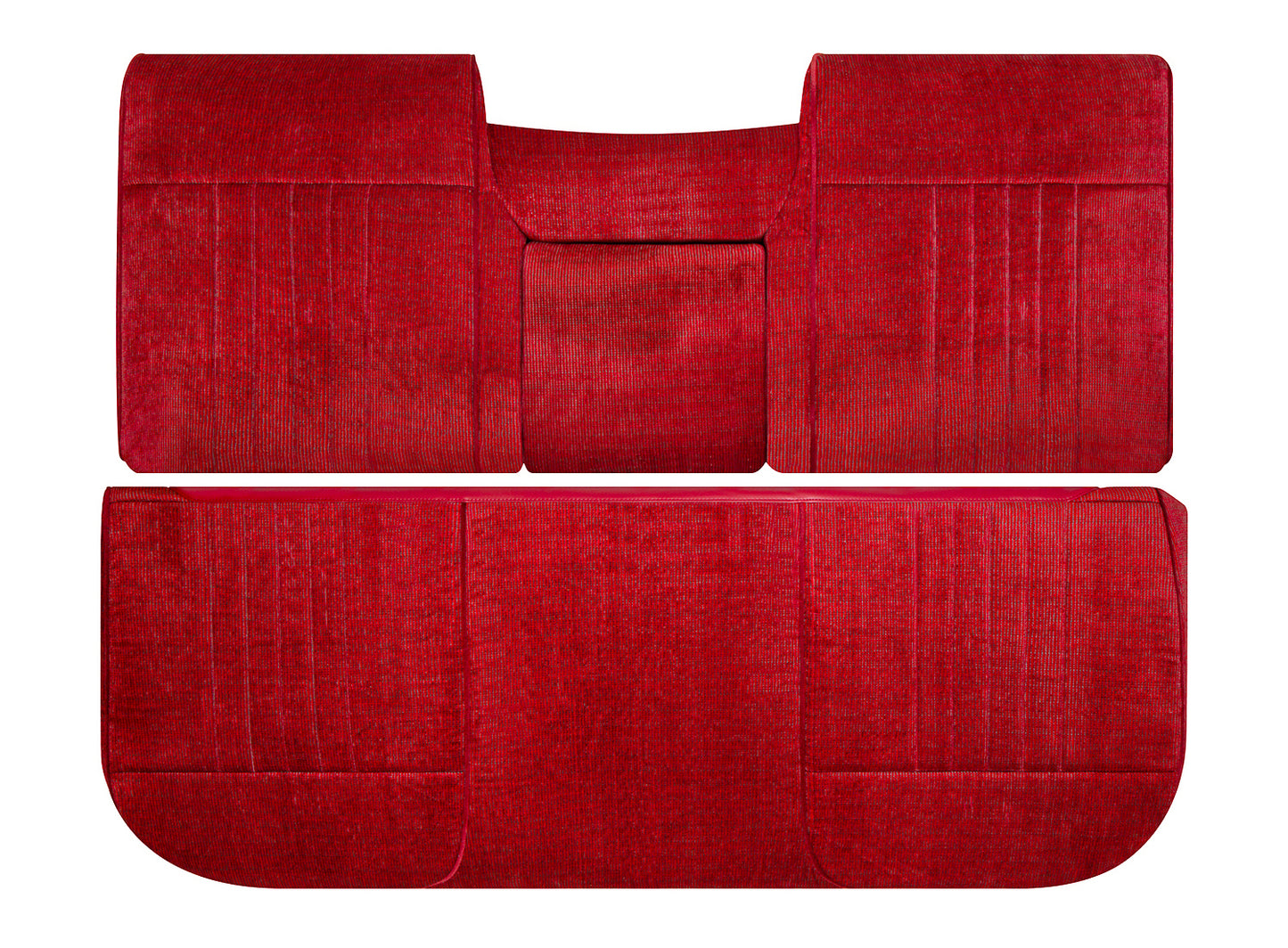 1987-1991 Ford F-150 F-250 F-350 XLT - Bottom/Lean Back Bench Seat Cloth Covers Red