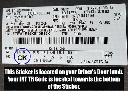 2014 2019 ford transit van vin label driver door jamb pewter gray seat cover