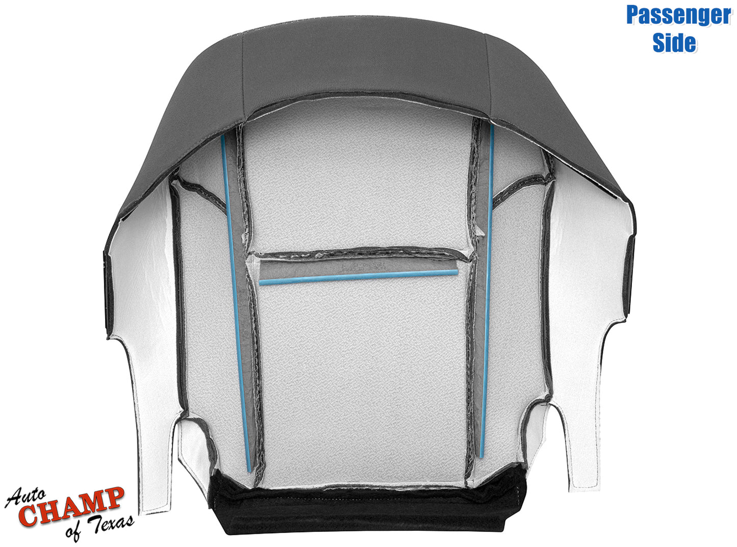 2005–2011 Toyota Tacoma Passenger Side Bottom Cloth Seat Cover Gray