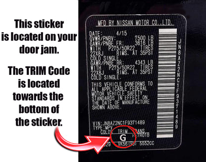 nissan titan trim code door sticker