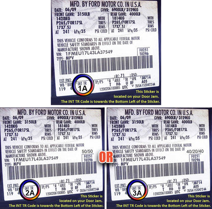 trm code 1a 2a 3a ford f-250 seat cover label 2011 2016
