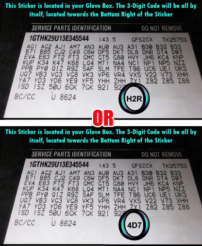 gmc sierra vin sticker seat trim code location