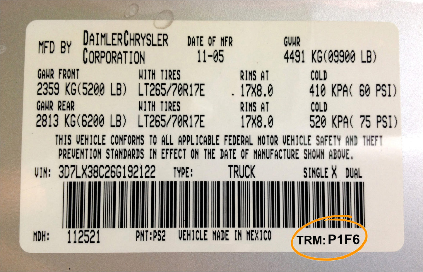 1994-1996 Dodge Ram 1500 SLT Laramie Passenger Side Bottom Cloth Seat Cover Tan