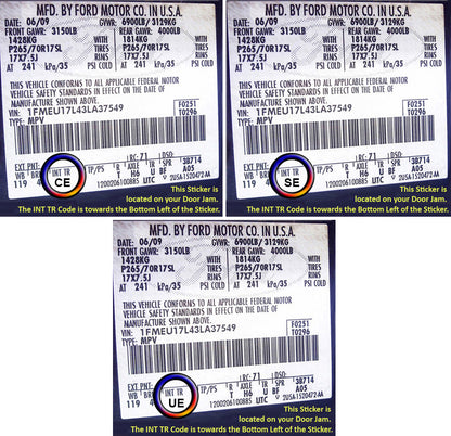 ford f150 gray trm label codes se ce ue reference