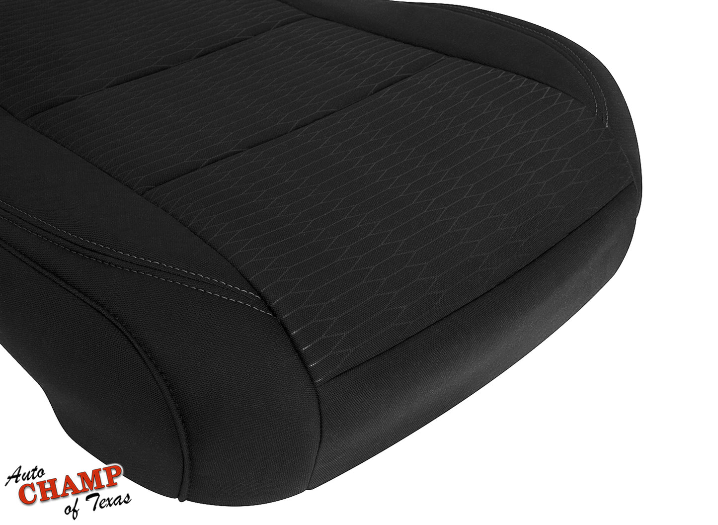 2016-2019 Toyota Tacoma SR5 Driver Side Bottom Cloth Seat Cover Black with Gray Double Stitch