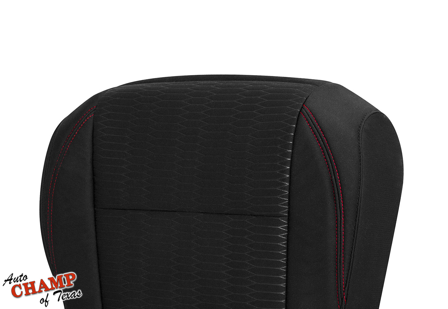 2016-2019 Toyota Tacoma SR5 Driver Side Bottom Cloth Seat Cover Black with Red Double Stitch