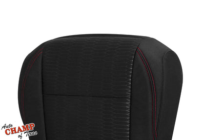 2016-2019 Toyota Tacoma SR5 Driver Side Bottom Cloth Seat Cover Black with Red Double Stitch