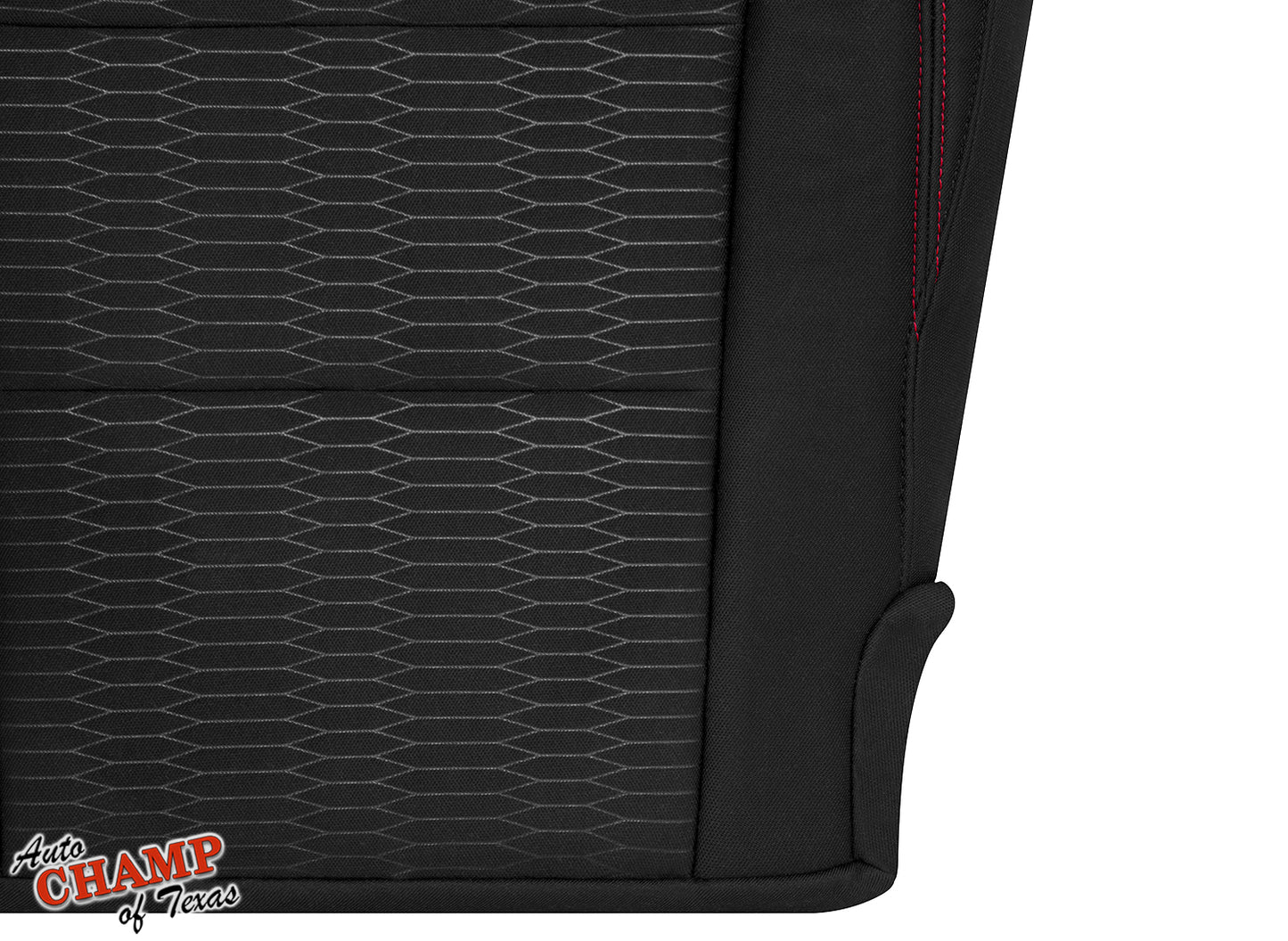 2016-2019 Toyota Tacoma SR5 Driver Side Bottom Cloth Seat Cover Black with Red Double Stitch