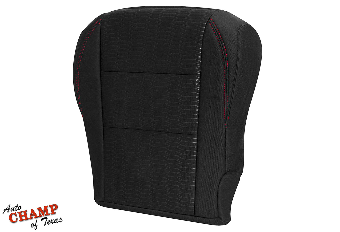 2016-2019 Toyota Tacoma SR5 Driver Side Bottom Cloth Seat Cover Black with Red Double Stitch