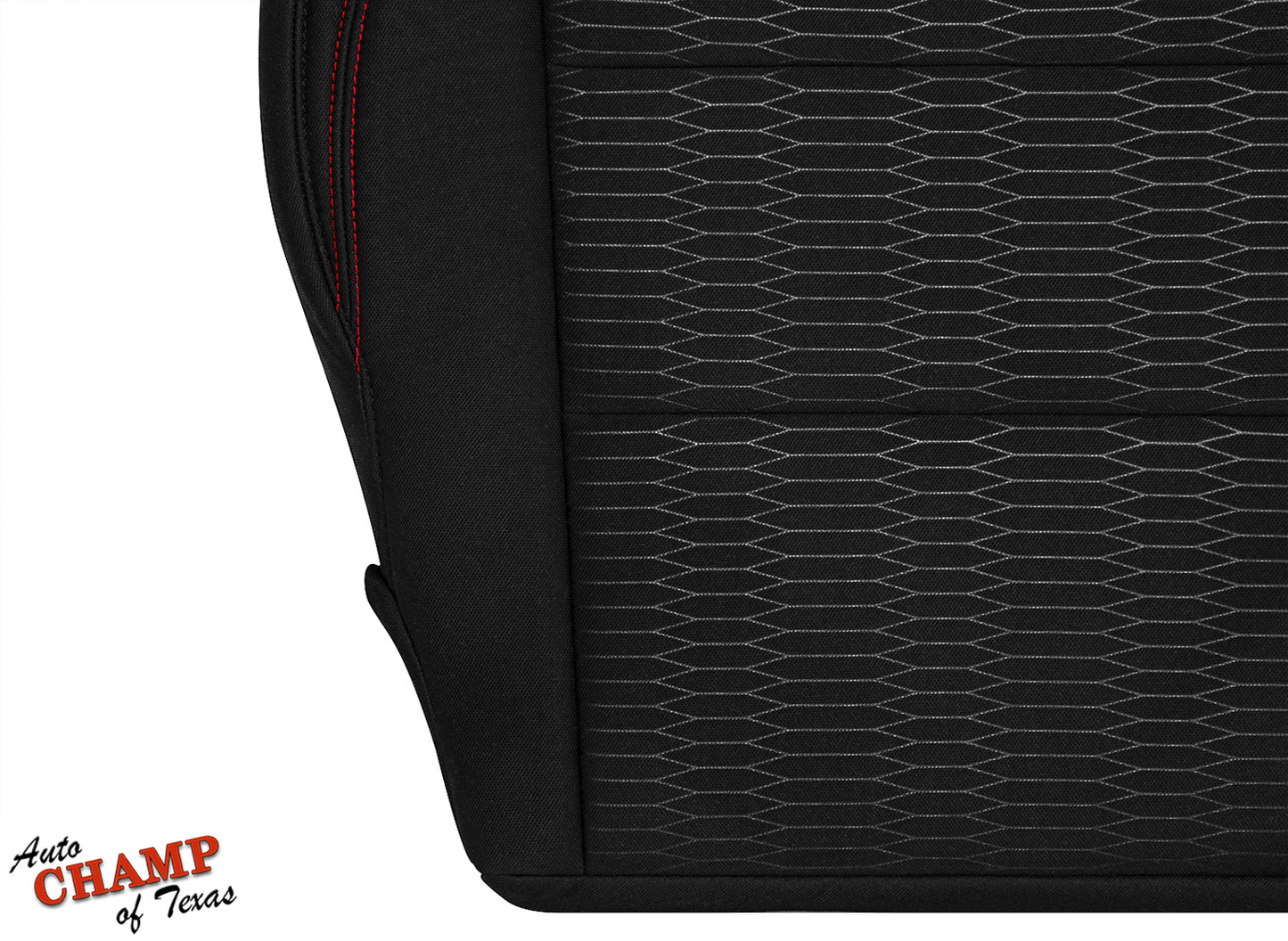 2016-2019 Toyota Tacoma SR5 Driver Side Bottom Cloth Seat Cover Black with Red Double Stitch