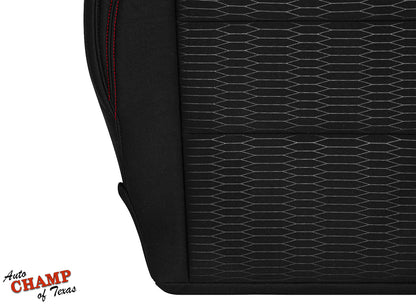 2016-2019 Toyota Tacoma SR5 Driver Side Bottom Cloth Seat Cover Black with Red Double Stitch