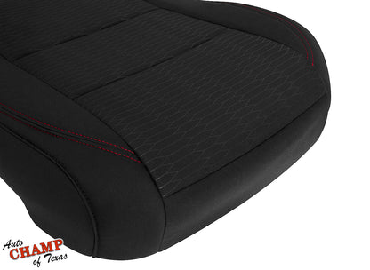 2016-2019 Toyota Tacoma SR5 Driver Side Bottom Cloth Seat Cover Black with Red Double Stitch