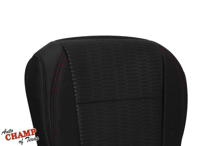 2016-2019 Toyota Tacoma SR5 Driver Side Bottom Cloth Seat Cover Black with Red Double Stitch