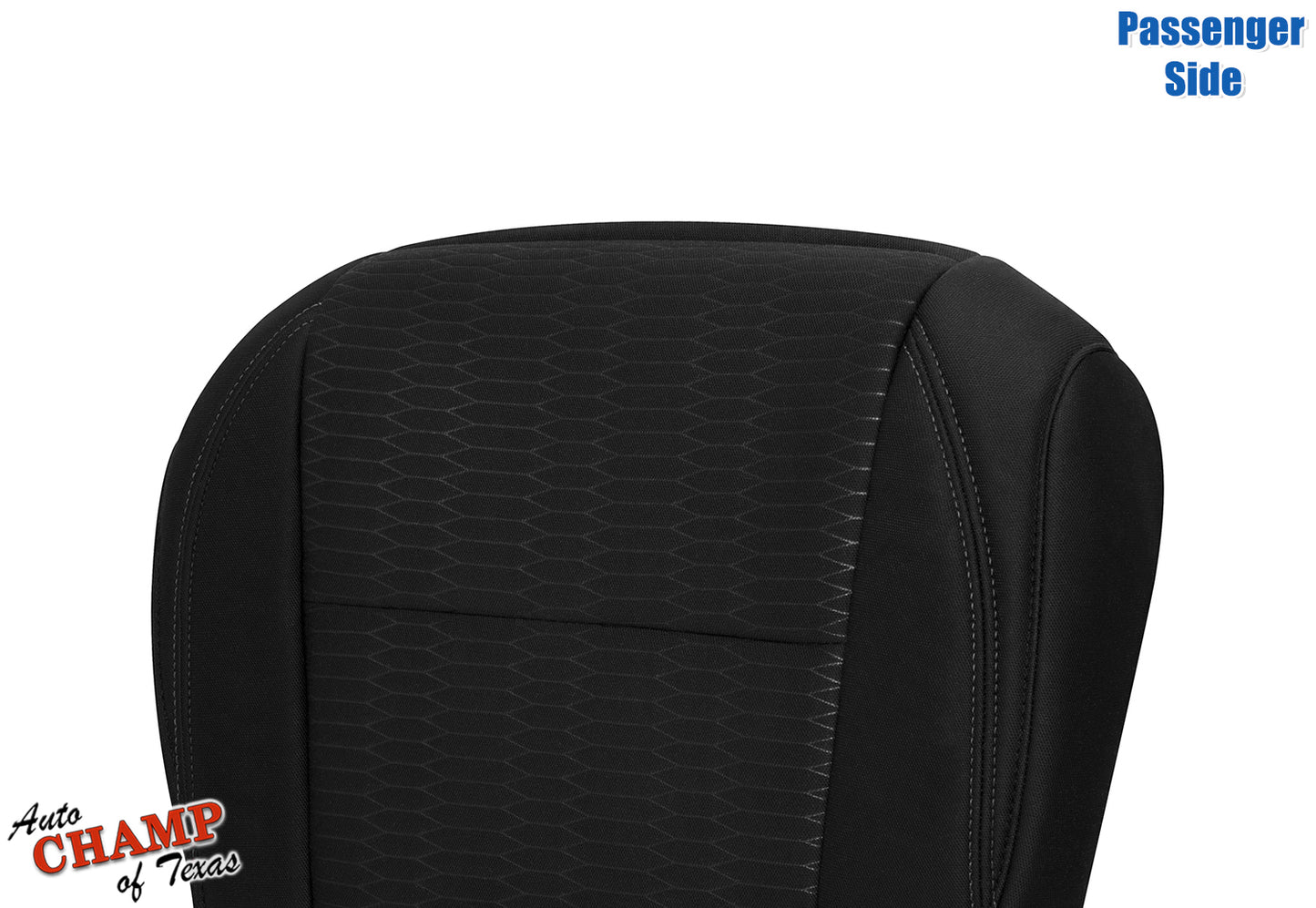 2016-2019 Toyota Tacoma SR5 Passenger Side Bottom Cloth Seat Cover Black with Gray Double Stitch
