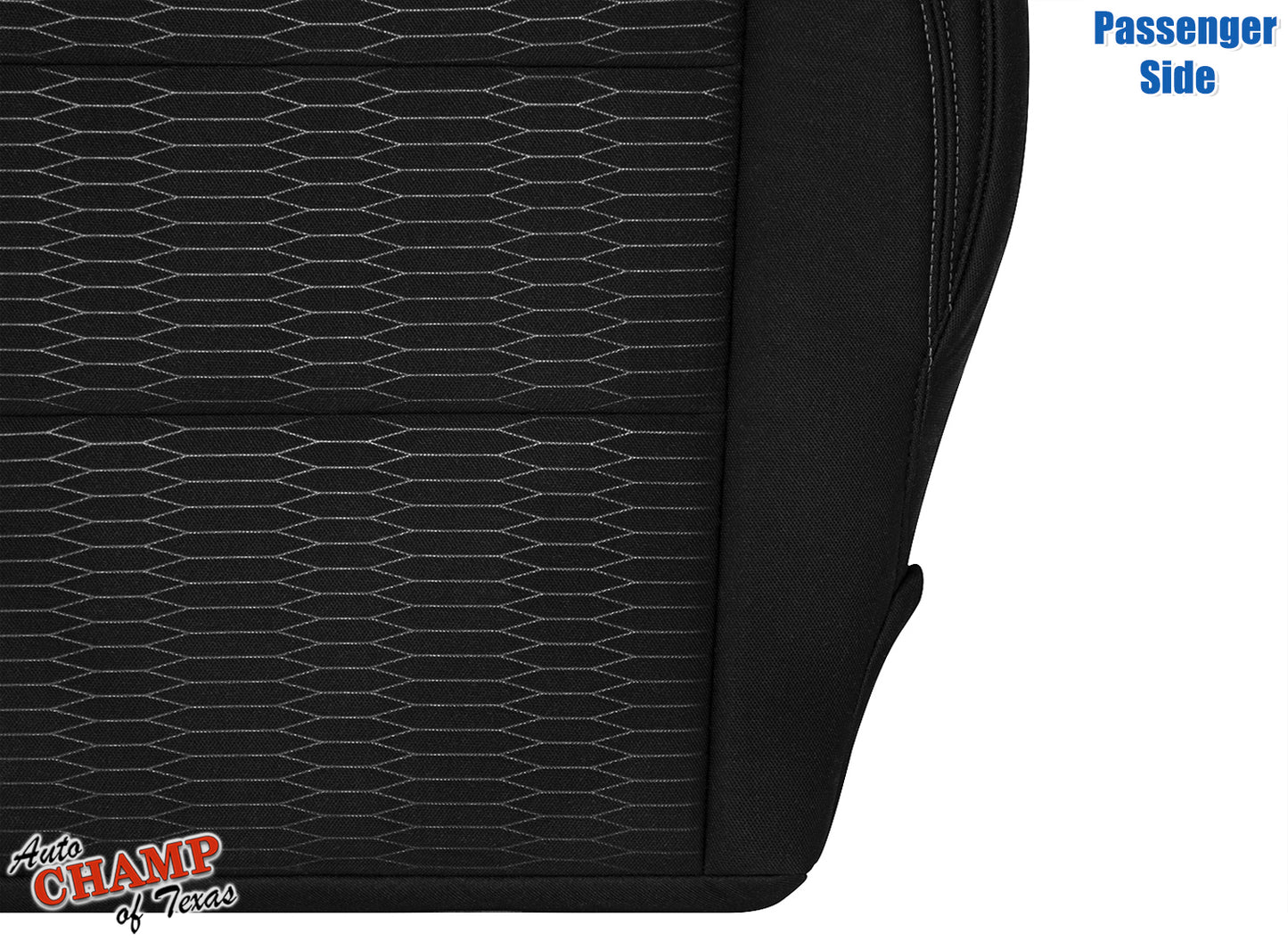 2016-2019 Toyota Tacoma SR5 Passenger Side Bottom Cloth Seat Cover Black with Gray Double Stitch