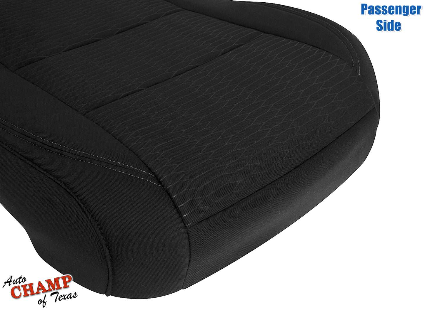2016-2019 Toyota Tacoma SR5 Passenger Side Bottom Cloth Seat Cover Black with Gray Double Stitch