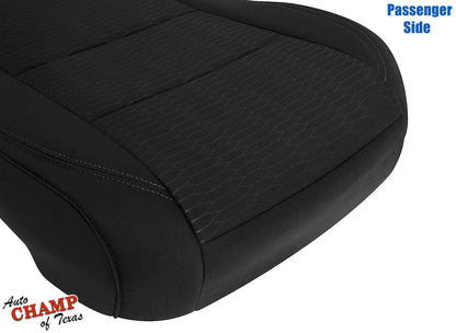 2016-2019 Toyota Tacoma SR5 Passenger Side Bottom Cloth Seat Cover Black with Gray Double Stitch