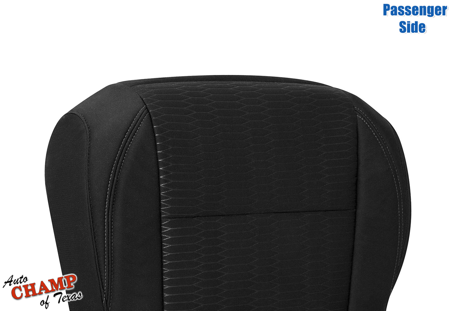 2016-2019 Toyota Tacoma SR5 Passenger Side Bottom Cloth Seat Cover Black with Gray Double Stitch