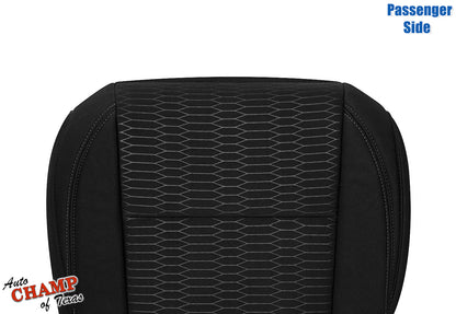 2016-2019 Toyota Tacoma SR5 Passenger Side Bottom Cloth Seat Cover Black with Gray Double Stitch