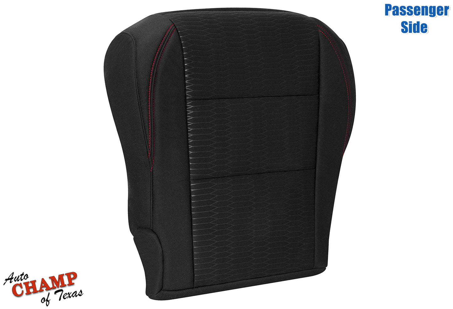 2016-2019 Toyota Tacoma SR5 Passenger Side Bottom Cloth Seat Cover Black with Red Double Stitch