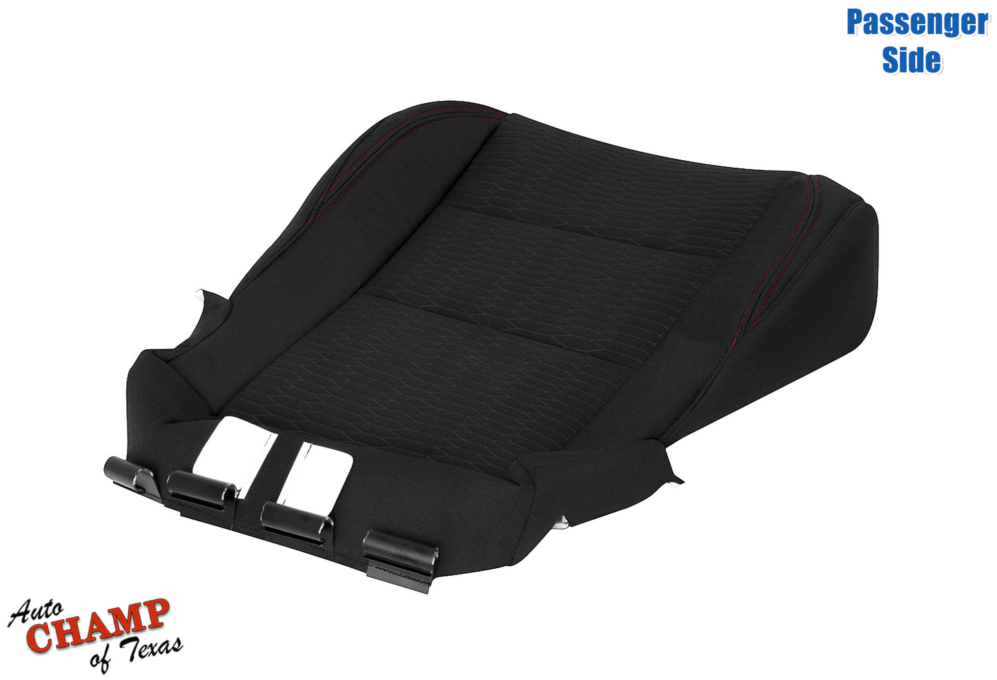 2016-2019 Toyota Tacoma SR5 Passenger Side Bottom Cloth Seat Cover Black with Red Double Stitch