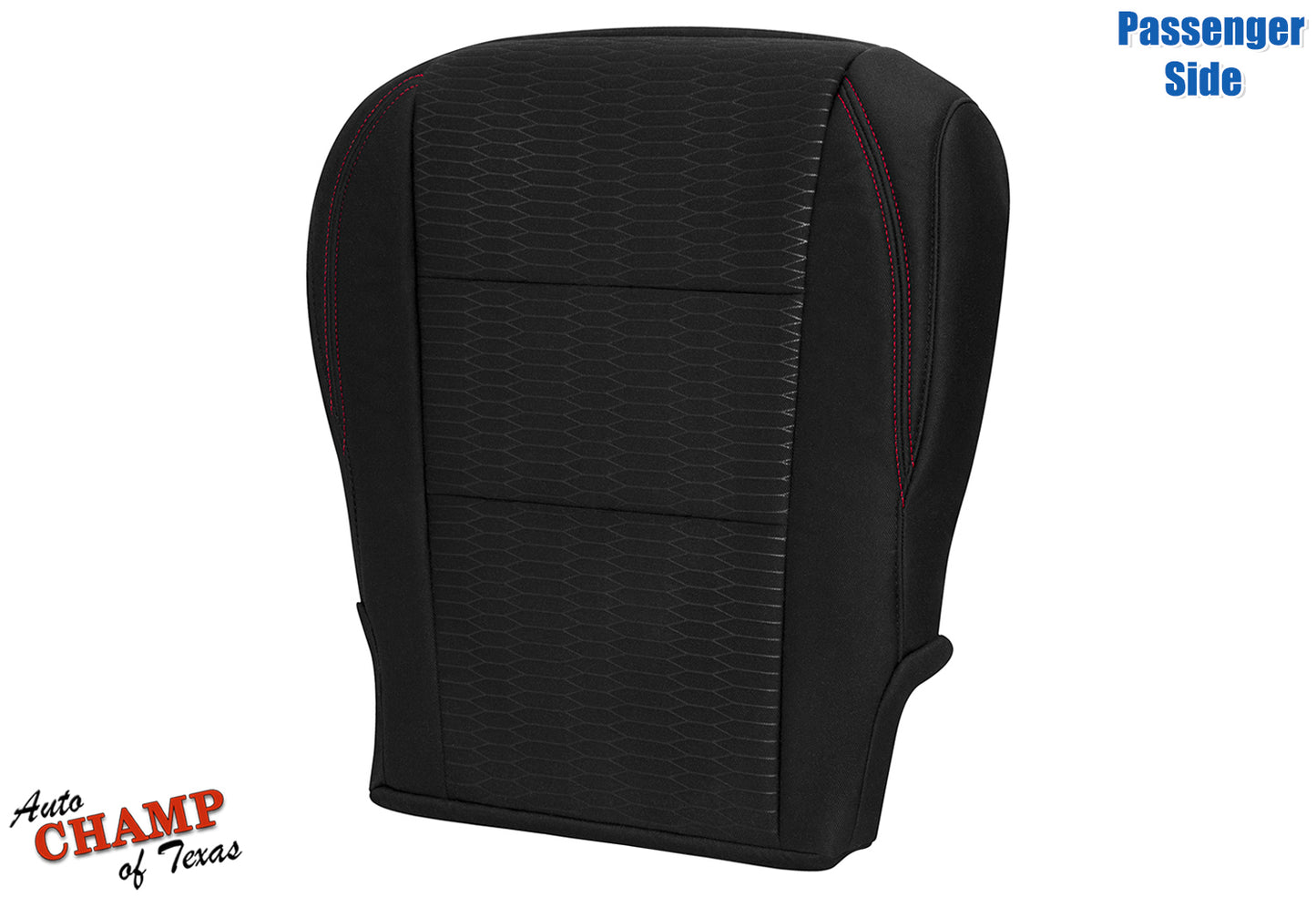 2016-2019 Toyota Tacoma SR5 Passenger Side Bottom Cloth Seat Cover Black with Red Double Stitch